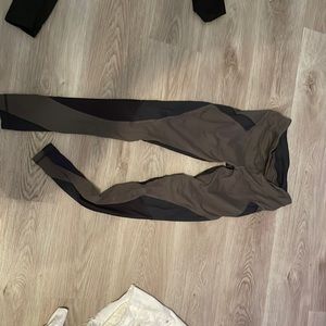 black and green leggings longer in legs and bigger in waist (s-m)